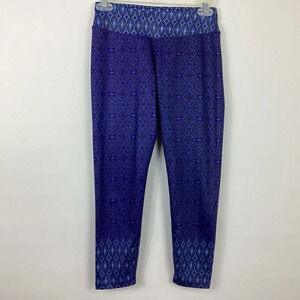 Prana Roxanne Printed Workout Leggings Small Blue Purple
